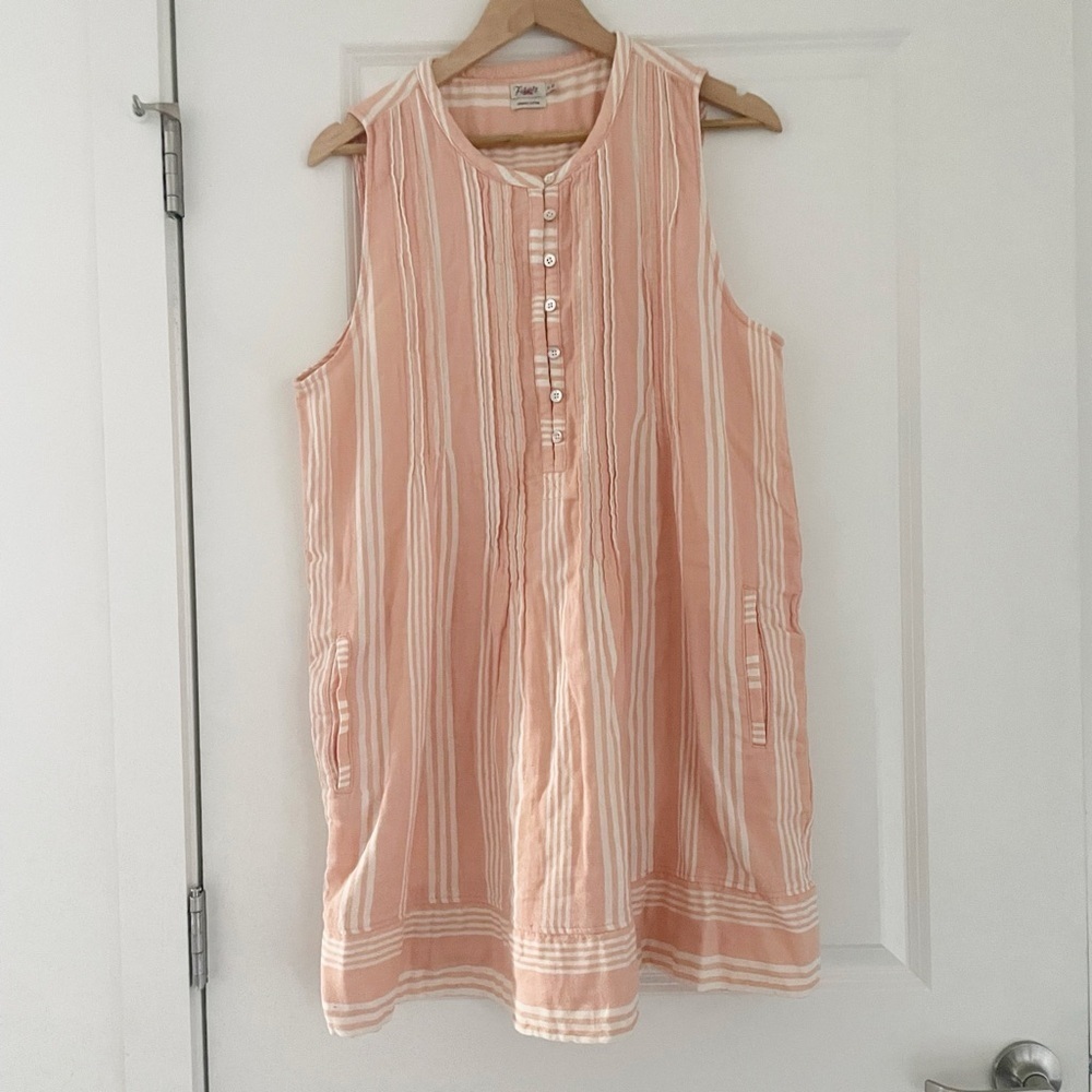 Faherty Dream Organic Cotton Gauze Isha Dress Stripe - Picture 5 of 8